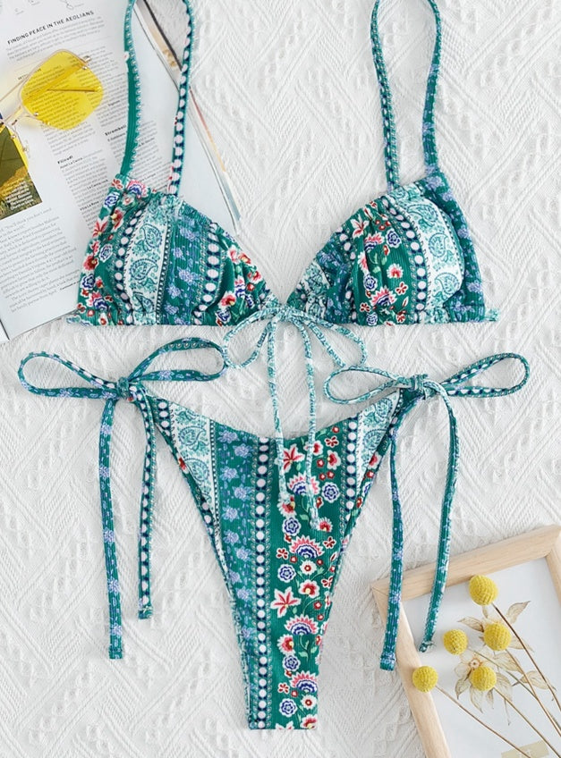 European American Back Bikini Swimsuit for Chic Summer Days-Theone Apparel