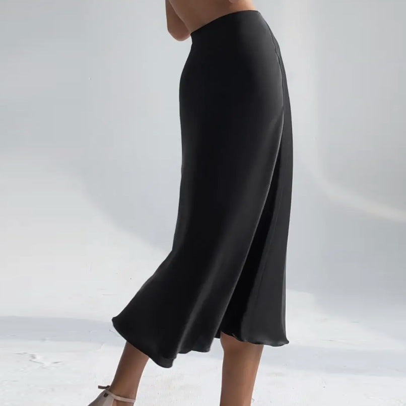 Sheath Fishtail A-Line Mid Skirt With Elegant Flow-Theone Apparel