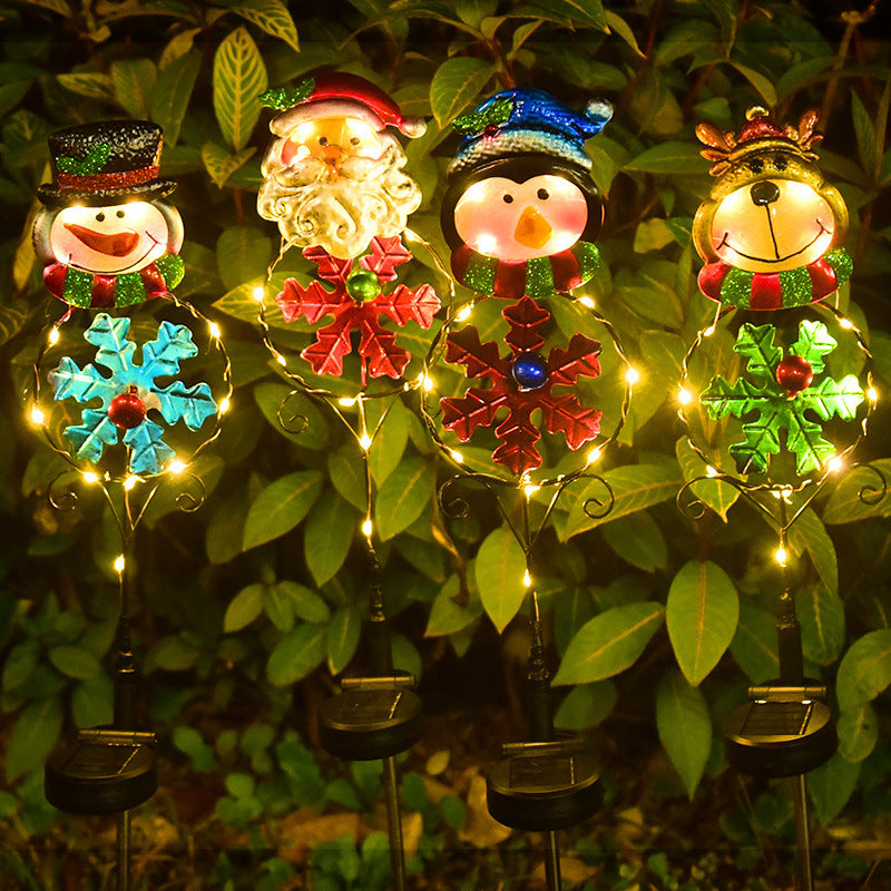 Solar Powered LED Christmas Yard Decoration Posts in Various Styles-Theone Apparel