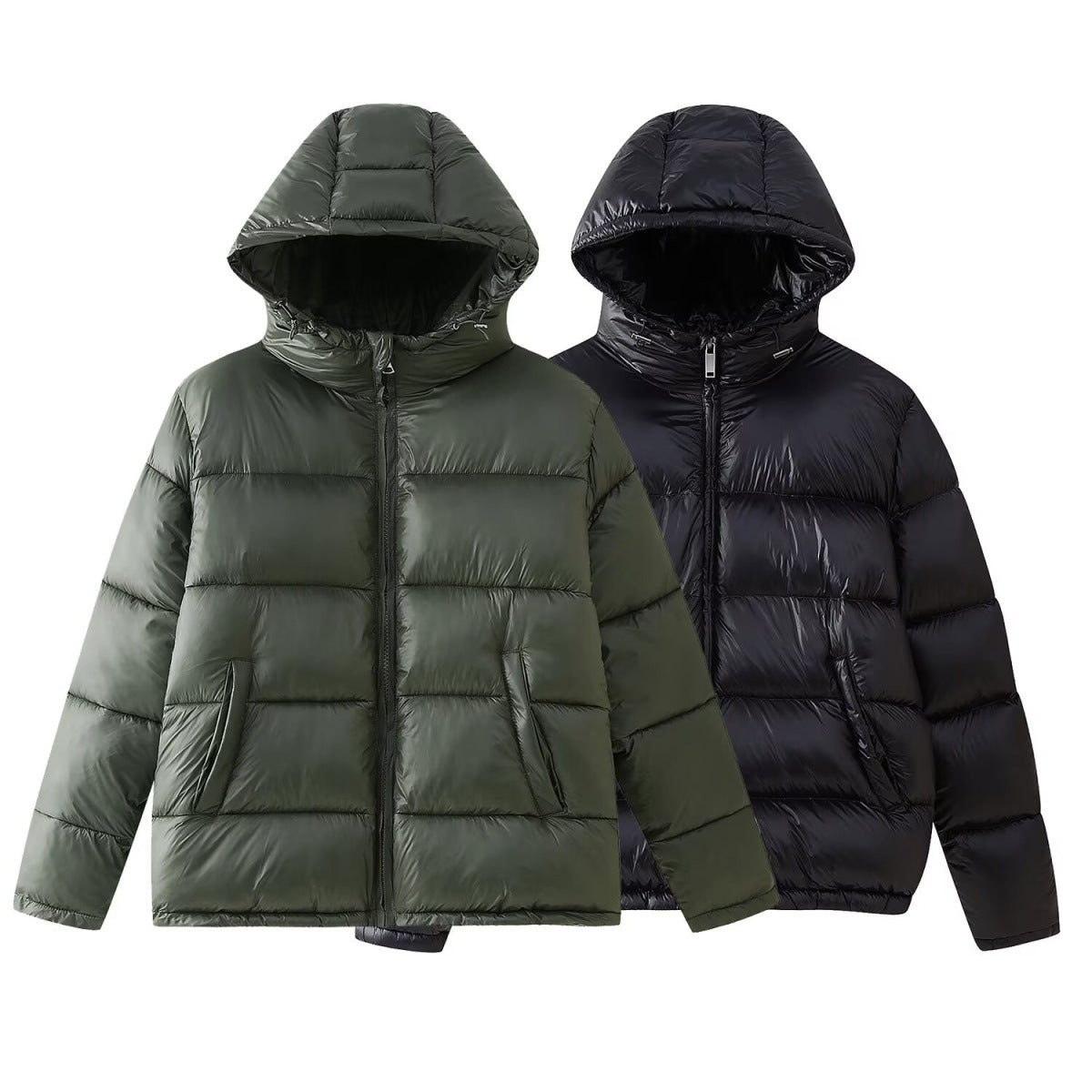 Versatile Two-Tone Hooded Padded Cotton Jacket For Women