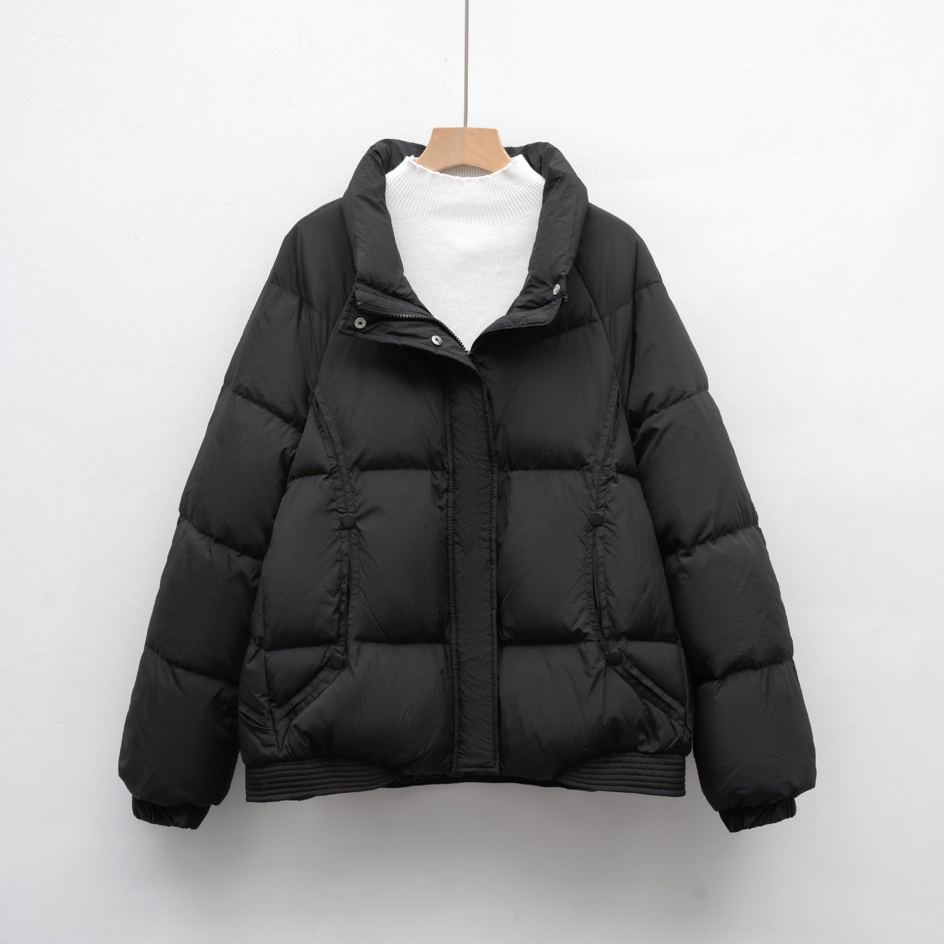 Women's Petite Duck Down Coat With Stand-Up Collar Warmth