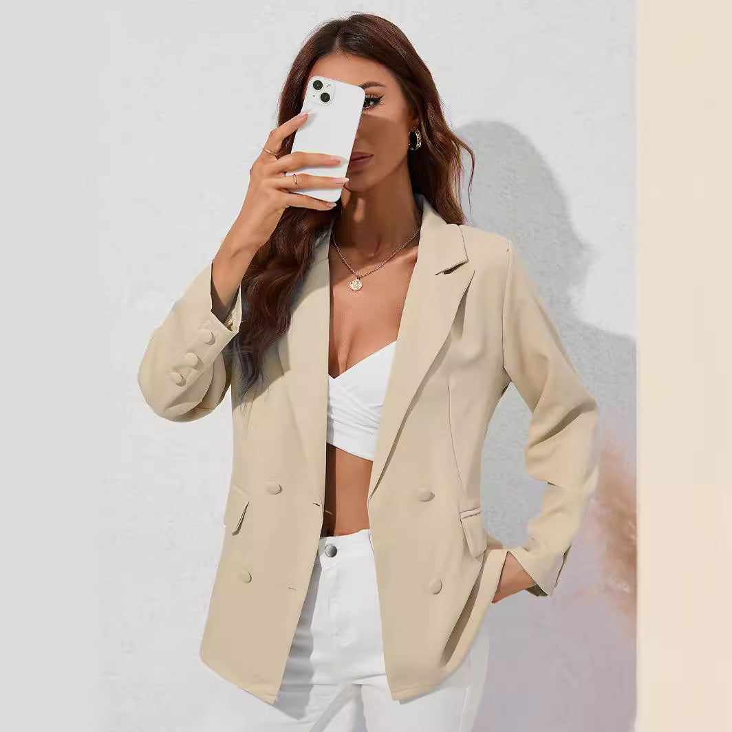 Women's Solid-color Lapel Long-sleeve Blazer