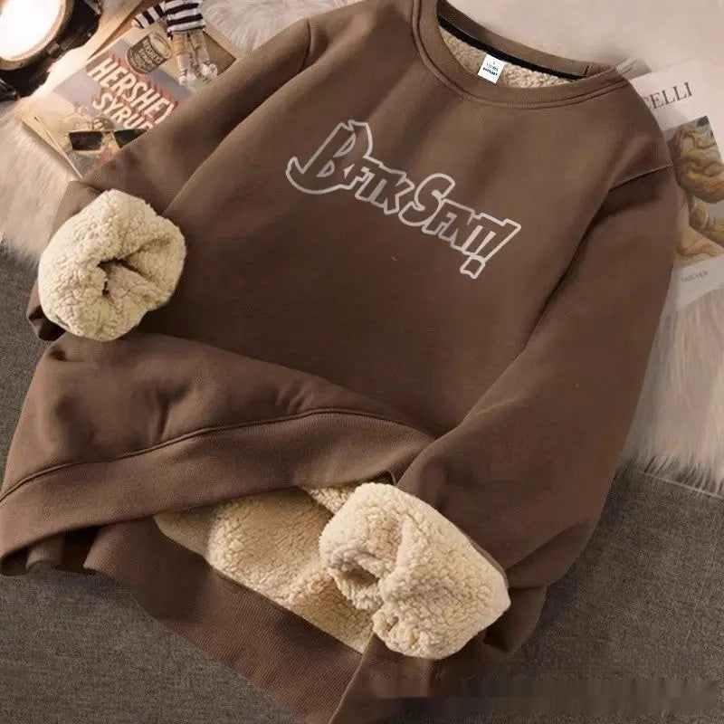 Women's Casual Crew-neck Long-sleeve Pullover Hoodie