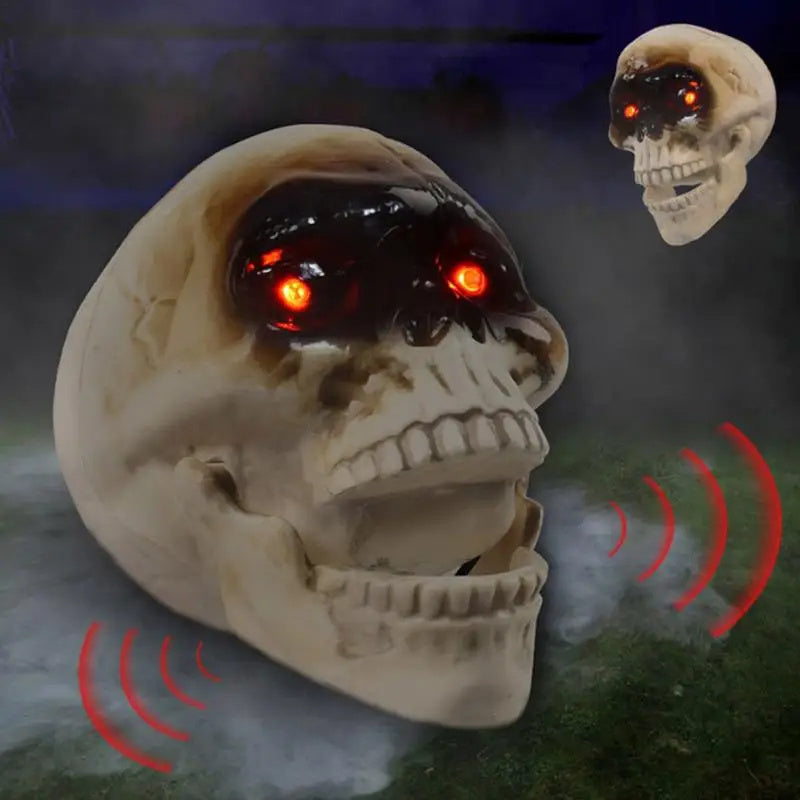 Light Up Skull Animatronic with Motion Sensor Halloween Décor