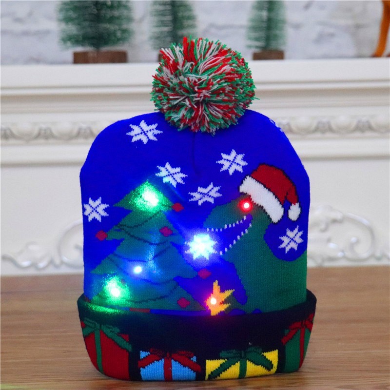 Festive Winter Christmas Toboggan Hat with Puffball