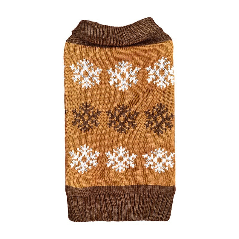 Super Soft Snowflake Christmas Themed Knit Style Dog Sweater