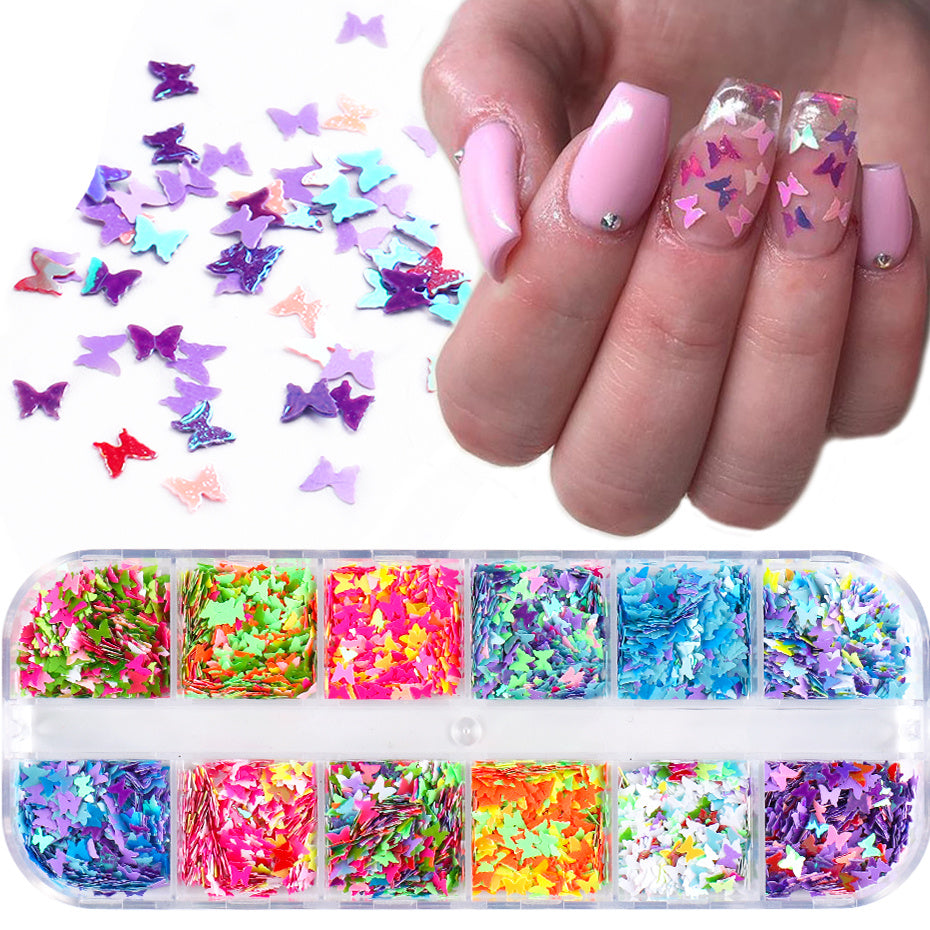 Butterfly Sticker Square BOLT FALSE NAILS SET