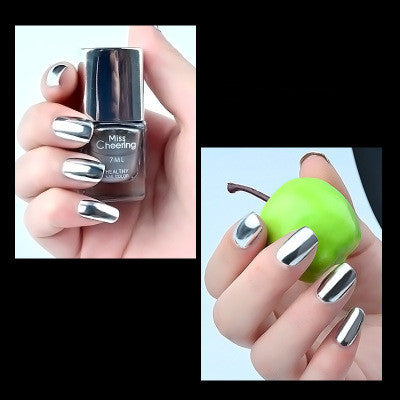 Metallic Silver Plated Nail Polish with Mirror Finish