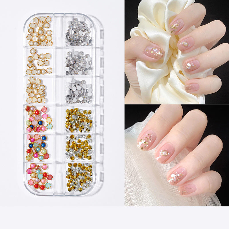 Witte en zilveren 3D Pearl en Butterfly Nail Adornments