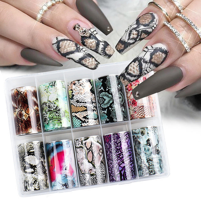 Women's Snake Skin and Natural Pattern Nail Wrap Stickers