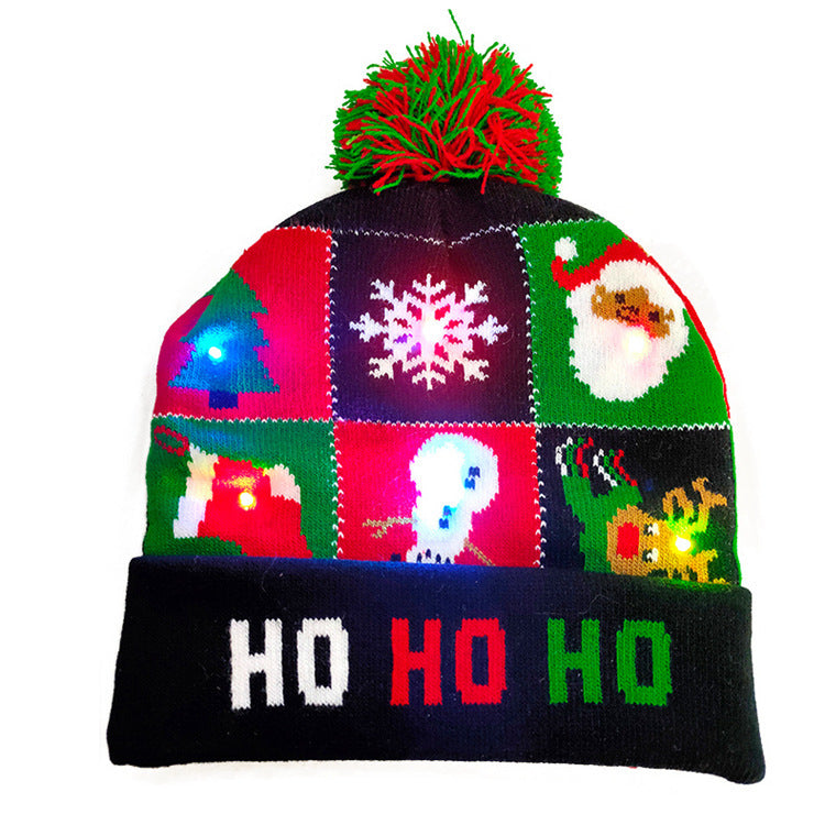 Festive Winter Christmas Toboggan Hat with Puffball