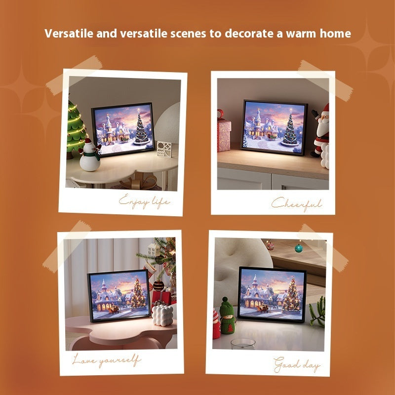 2-in-1 Snowy Santa Workshop Night Light & BlueTooth Speaker Holiday Decoration-Theone Apparel