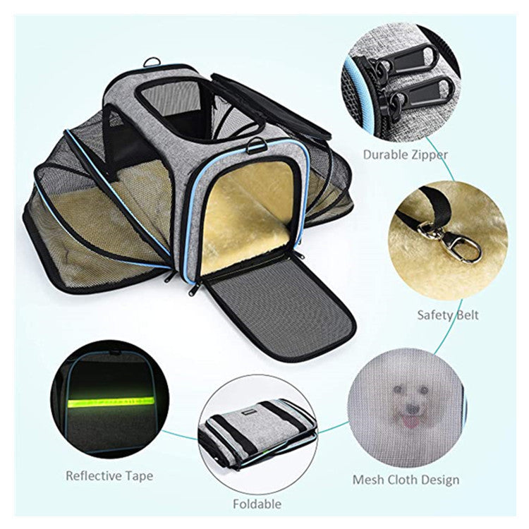 Airline Approved Expandable Soft Pet Carrier For Travel