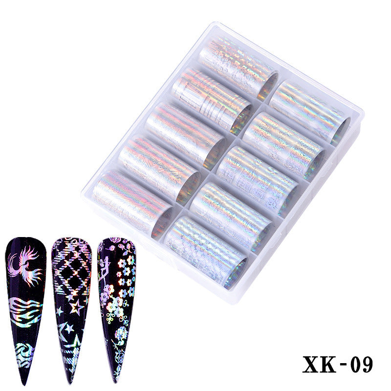 Multicolored and Multipatterned Nail Wraps 10 Piece Set