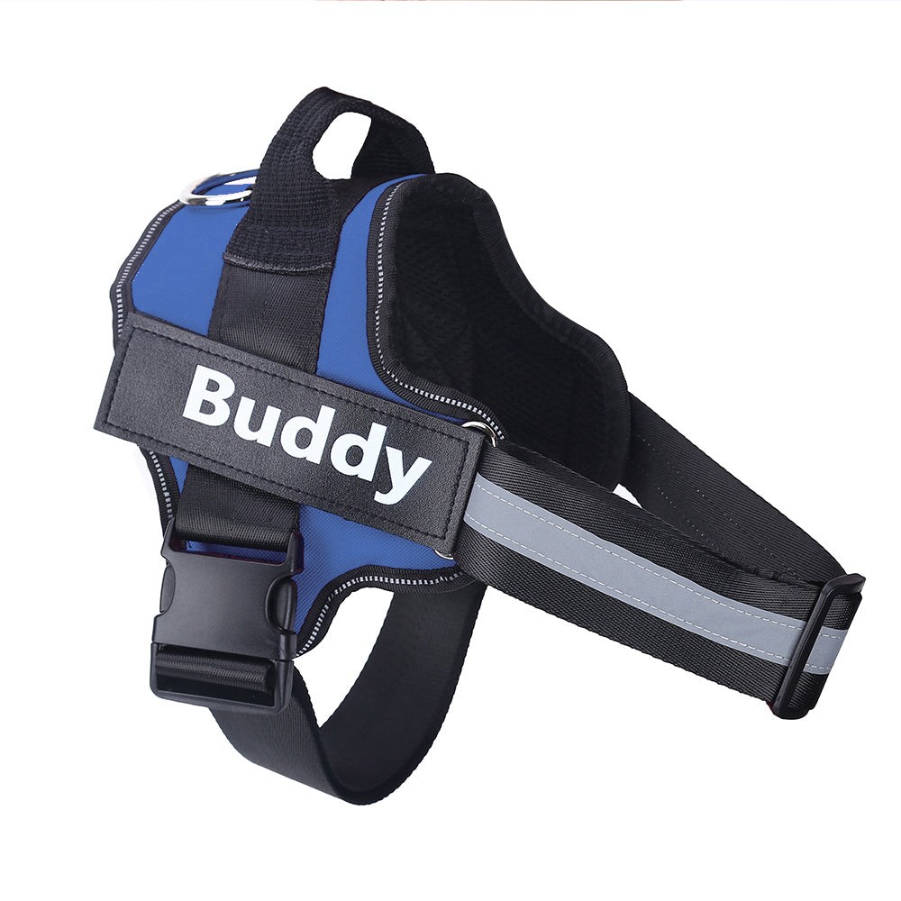 Personalized No Pull Reflective Dog Harness With Custom Patch