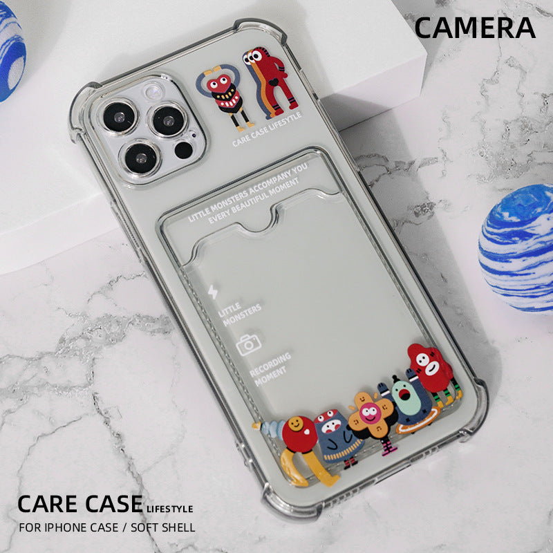 Cute Little Monster Card Sleeve Clear TPU Phone Case