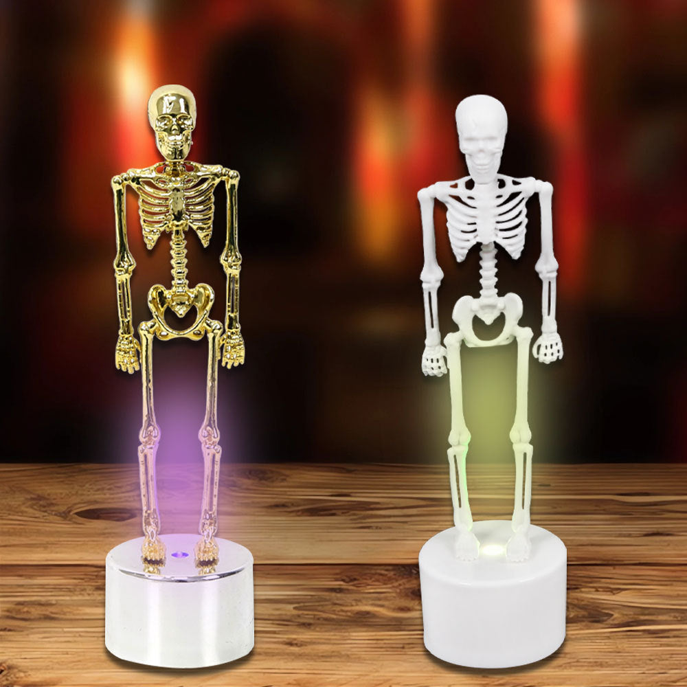 Skeleton Themed False Flame Candle Halloween Decoration