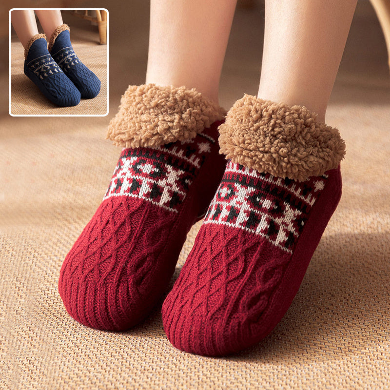 Soft and Thick Winter Footie Socks with Traction Balls