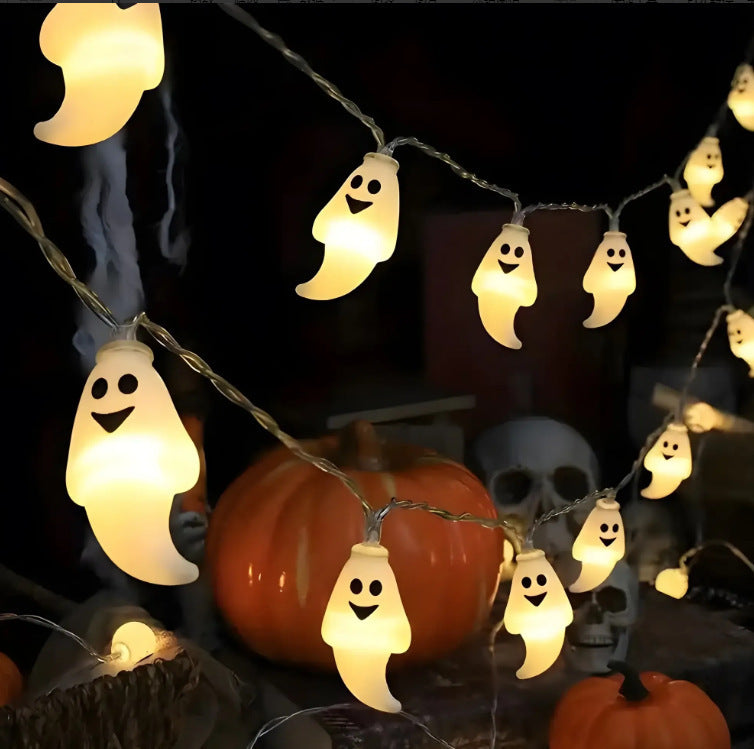 Whimsical Pumpkin Patch Orange String Lights for Halloween