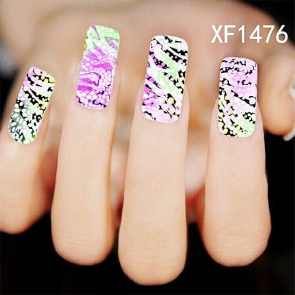 Floral and Botanical Black Nail Stickers for At Home Nails