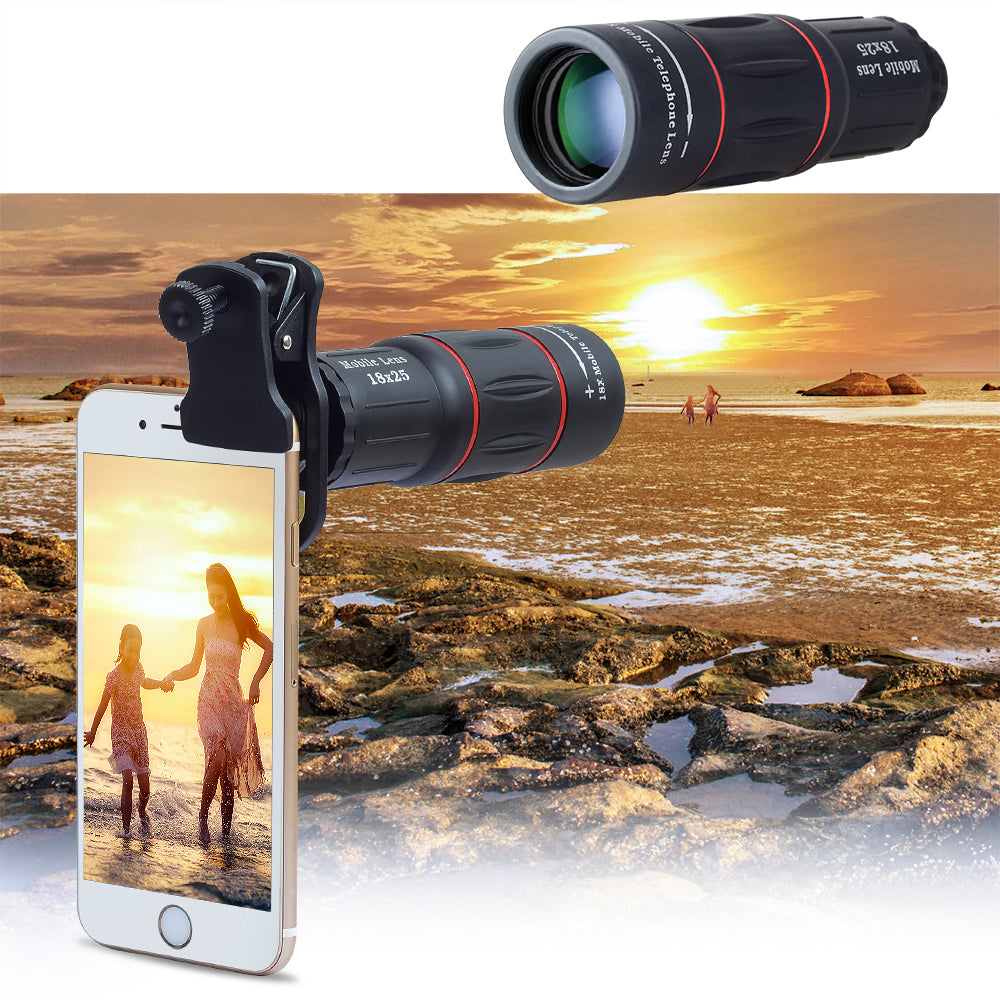 Compatible 18X Telescope Zoom Mobile  Lens ForSamsung Smartphones Universal Clip Telefon Camera Lens With Tripod