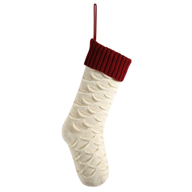 Christmas Stockings with Traditional Knit Style and Ribbed Cuff