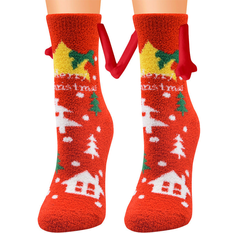 Adorable 3D Soft Fleece Crew Socks with Penguin Designs