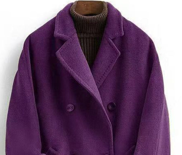 Women's Double-faced Wool Long Loose Slim Wool Coat