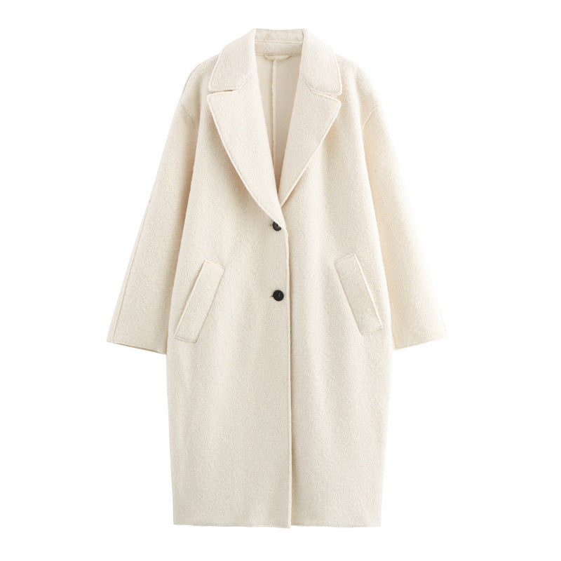 Women's Elegant Commuter Lapel Single-breasted Wool Coat