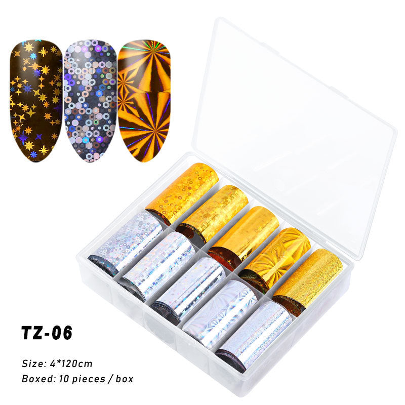 Multicolored and Multipatterned Nail Wraps 10 Piece Set