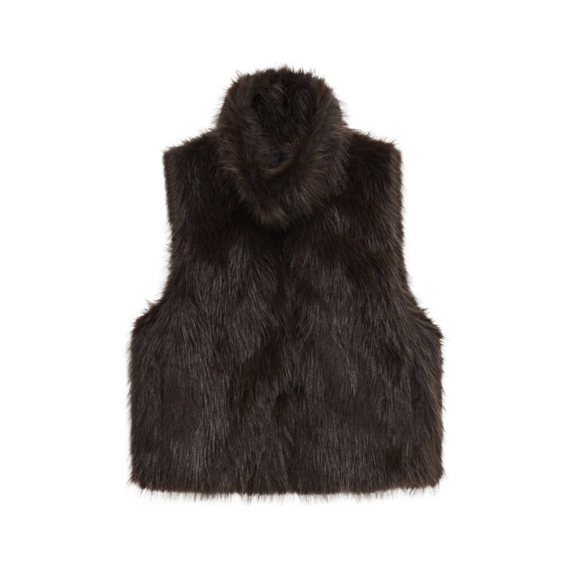Women's Fashionable Loose Casual Faux Fur Vest
