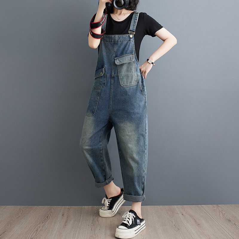 Women's Casual Plus-size Versatile Loose Denim Overalls