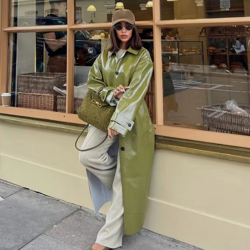 Retro Coat Lapel Loose Jacket Long