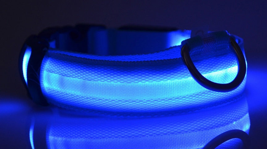 Nylon LED Luminous Pet Collar For Night Safety