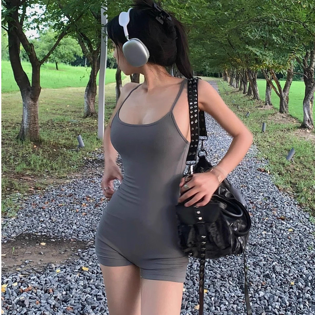 All-matching Summer Waist Bag Slim Fit Sweet And Spicy Niche One-piece Shorts