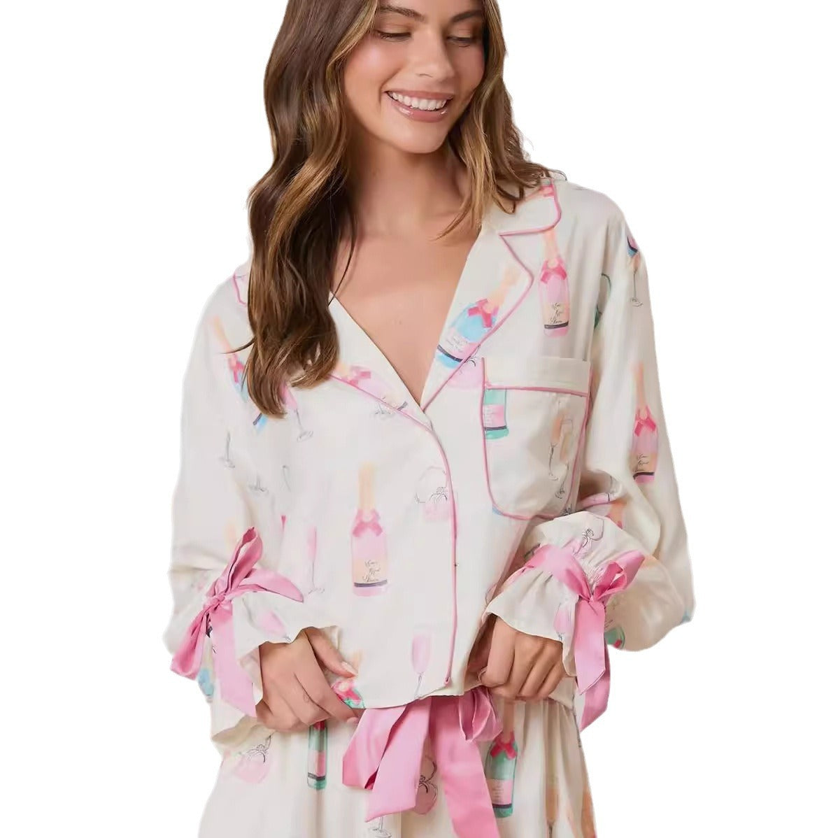 Women's Christmas and New Years Themed Two Piece Pajama Set