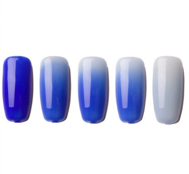 Ombre Color Short Blunt Coffin Nails in Various Colors