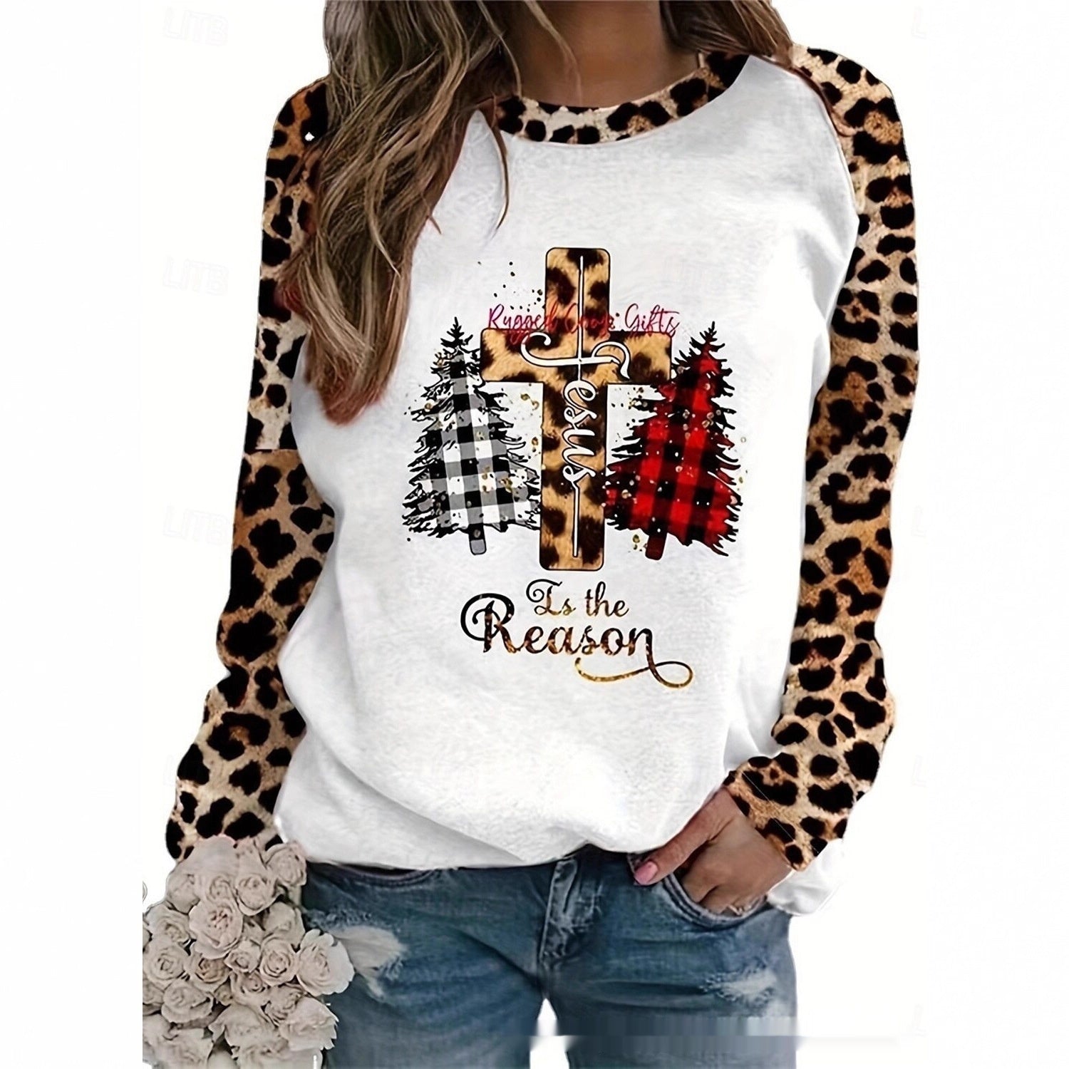 Women's Casual Crew-neck Long-sleeve Pullover Hoodie