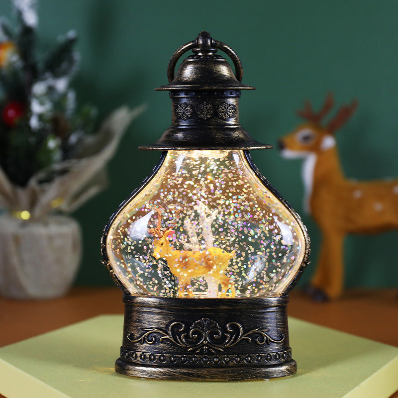 Cute Old Fashioned Christmas Snowglobe with Iron Wrought-Look