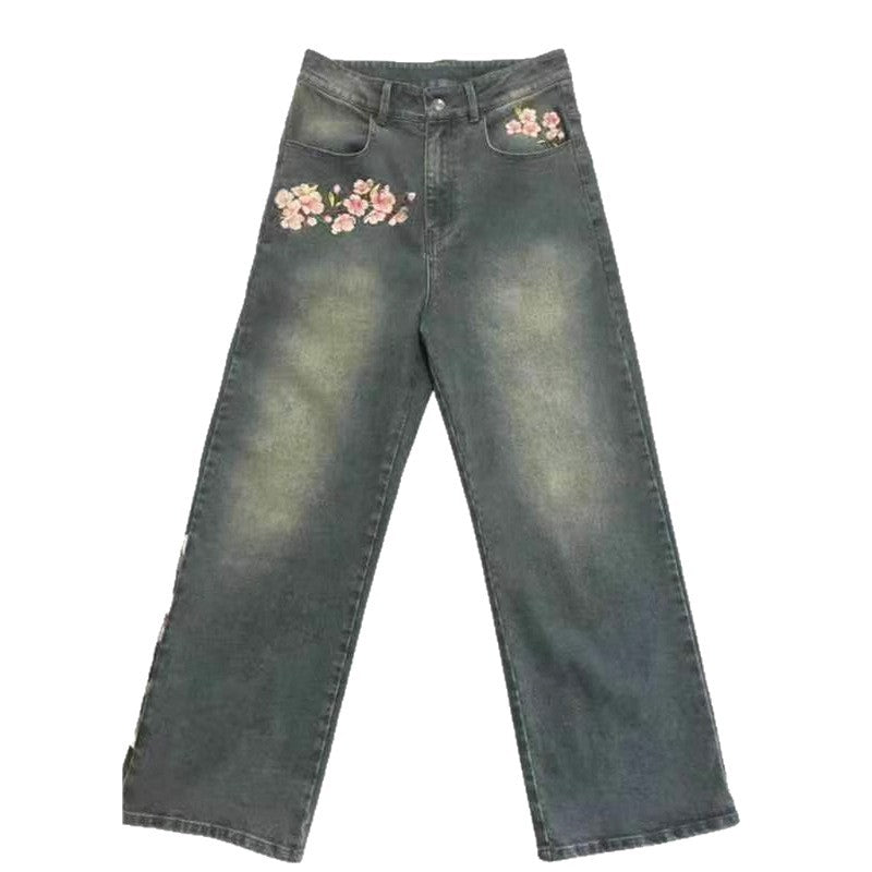 American Retro Washed Casual Loose Fit Pants-Theone Apparel