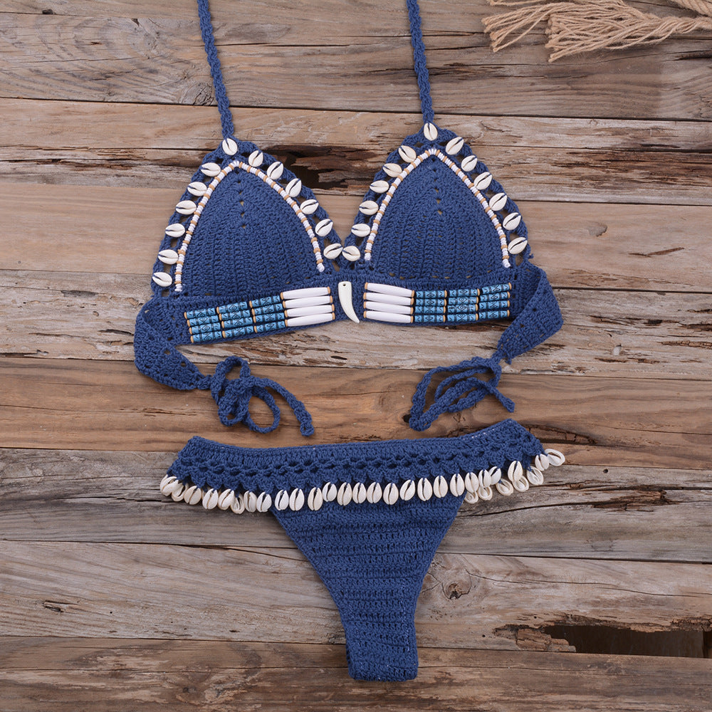 Beach Vacation Split Swimsuit for Effortless Summer Escape-Blue-Theone Apparel