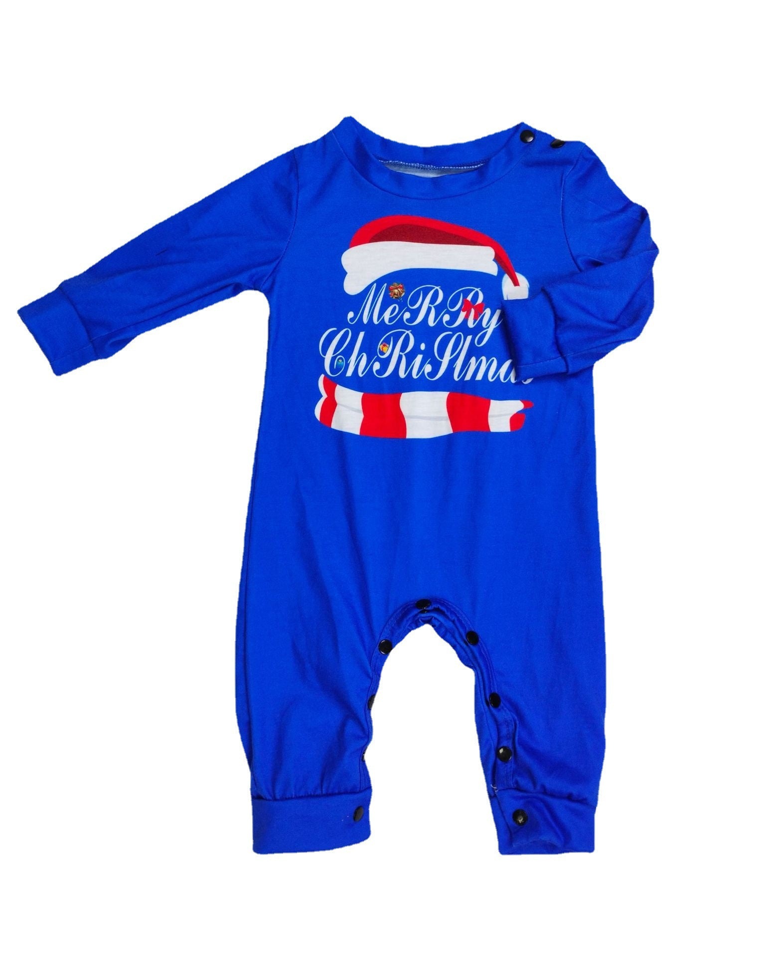 Blue and White Merry Christmas Matching Family Pajama Set-Theone Apparel