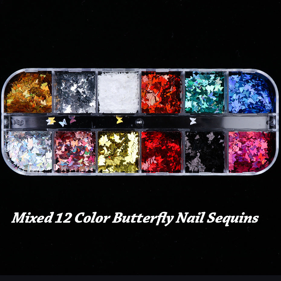 Butterfly Sticker Square Blunt False Nails Set-Theone Apparel