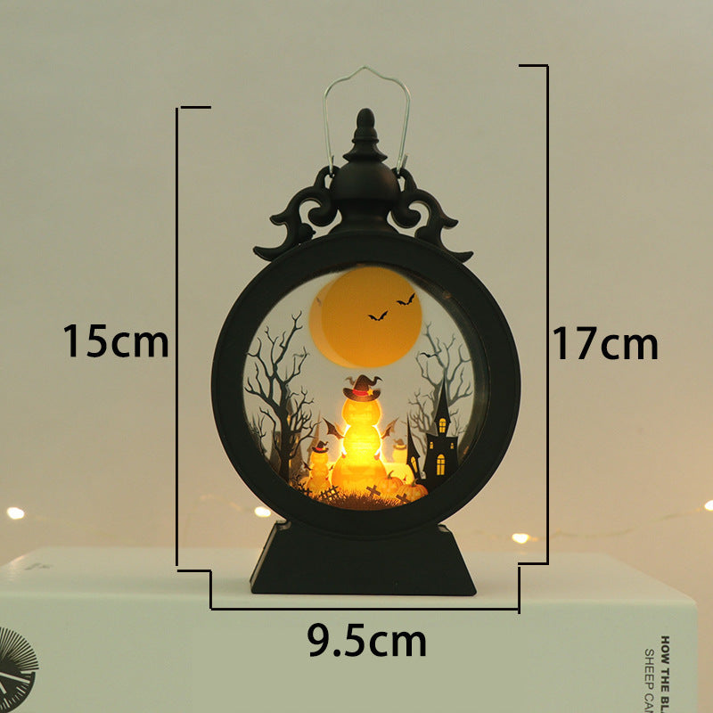 Candelit Spooky Halloween Village Black Lantern Halloween Decoration-Theone Apparel