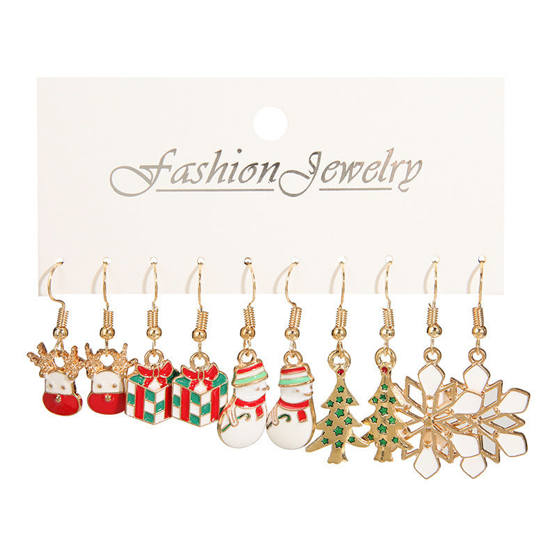 Christmas Themed Colorful Enamel Stud Back Earrings in Various Styles-Style 2-Theone Apparel