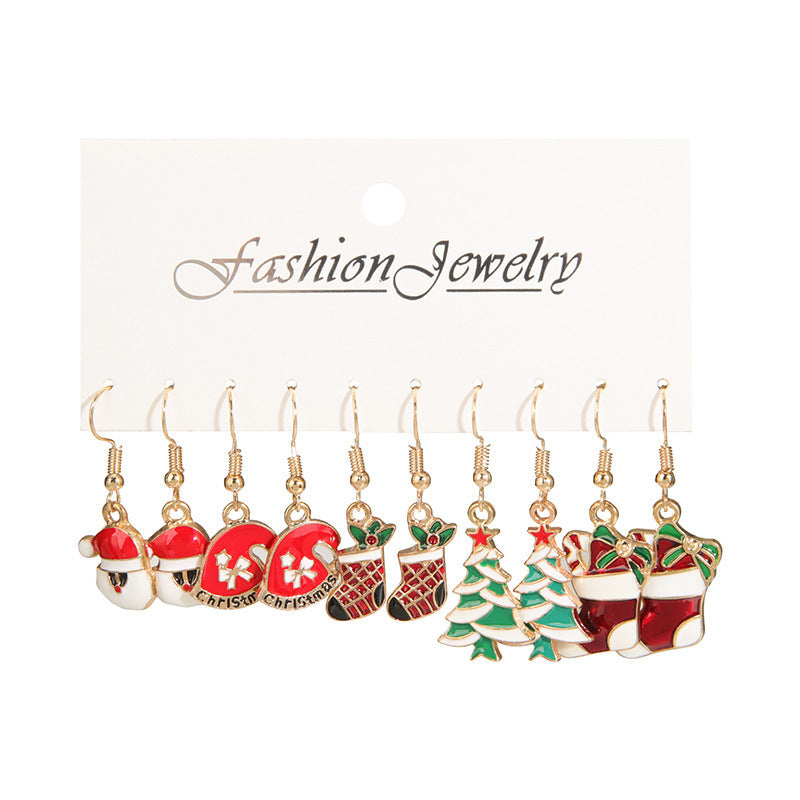 Christmas Themed Colorful Enamel Stud Back Earrings in Various Styles-Style 3-Theone Apparel
