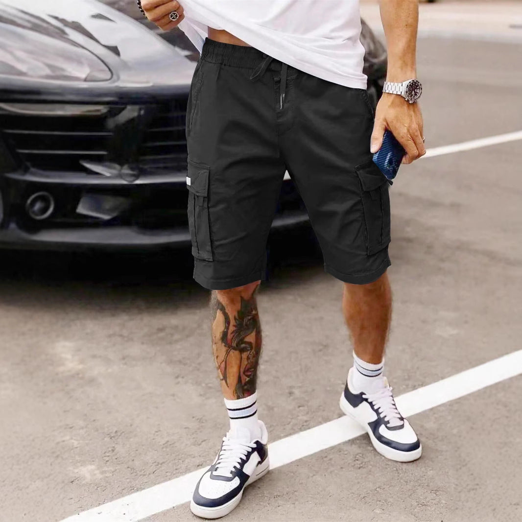 Cropped Work-Ready Bottoms Delivering Rugged Summer Urban Comfort-Black-Theone Apparel