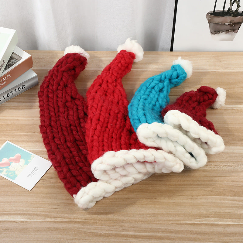 Cute Plush Knit Style Oversized Santa Hat with Puffball-Theone Apparel