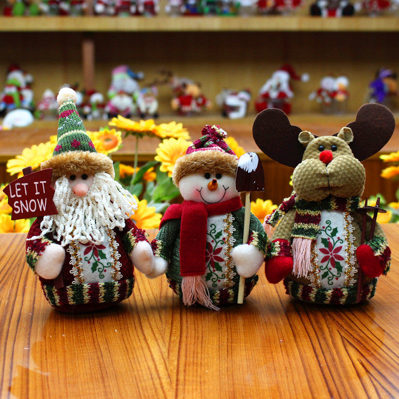 Cute Rustic Santa Claus, Reindeer and Snowman Christmas Decorations-Theone Apparel