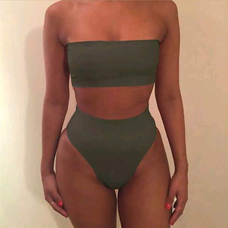 Explosive Fashion Edition Must-Have Triangle Shorts Bikini Set-Green-Theone Apparel